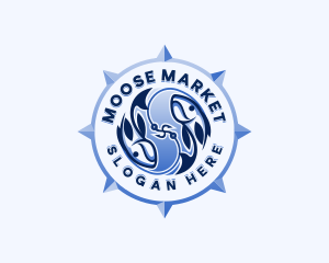 Fisherman Hook Market logo design