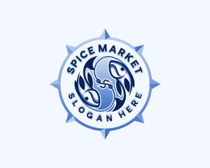 Fisherman Hook Market logo design