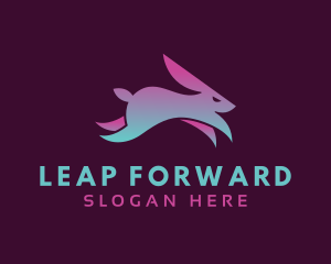 Leap - Bunny Hop Rabbit logo design