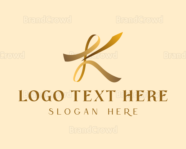 Gold Luxury Ribbon Logo