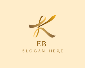 Gold Luxury Ribbon Logo