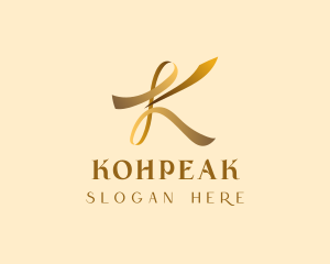 Gold Luxury Ribbon logo design