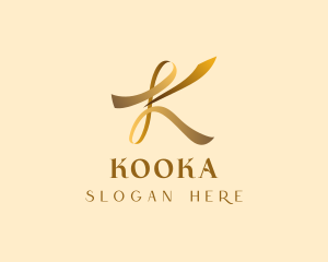 Gold Luxury Ribbon logo design