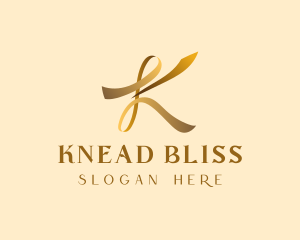 Gold Luxury Ribbon logo design