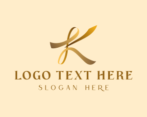 Gold Luxury Ribbon Logo