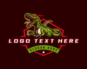 Aggressive - Fierce Velociraptor Gaming logo design