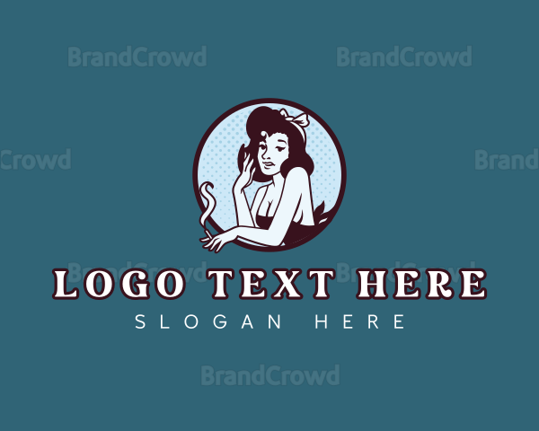 Smoking Sexy Lady Logo