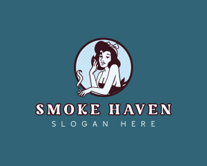 Smoking Sexy Lady logo design