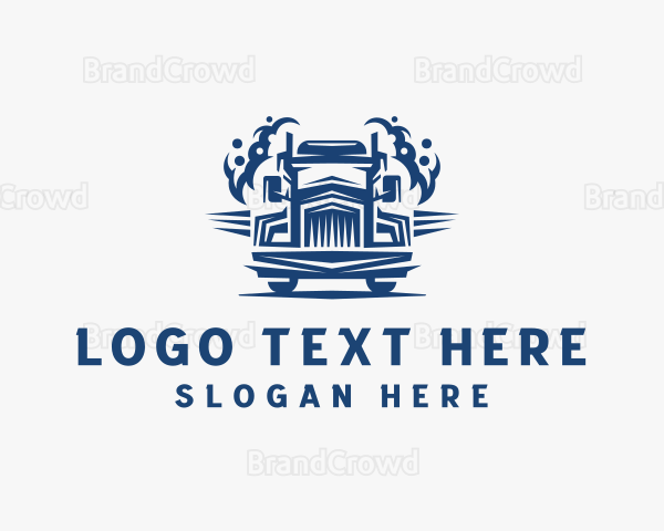 Smoke Freight Truck Logistics Logo