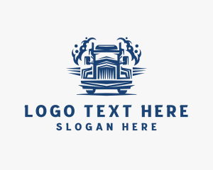 Freight - Smoke Freight Truck Logistics logo design