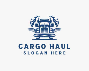 Smoke Freight Truck Logistics logo design