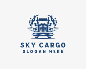 Smoke Freight Truck Logistics logo design