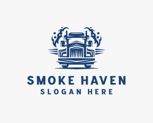 Smoke Freight Truck Logistics logo design