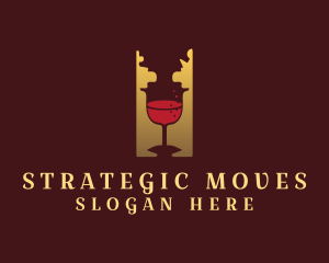 Wine Bar Chess logo design