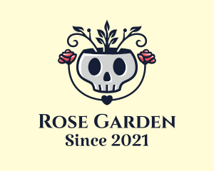 Rose - Rose Skull Plant logo design