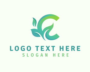 Natural - 3D Nature Leaf Letter C logo design
