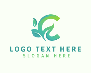 Hand - 3D Nature Leaf Letter C logo design