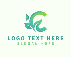3D Nature Leaf Letter C Logo