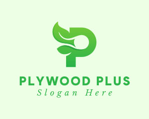 Green Eco Letter P logo design