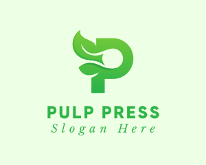 Green Eco Letter P logo design