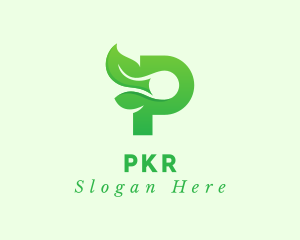 Green Eco Letter P logo design