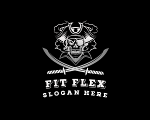 Skull - Pirate Skull Sword Captain logo design