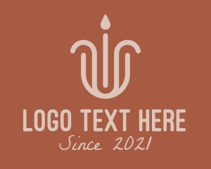 Wax - Candlestick Home Decor logo design