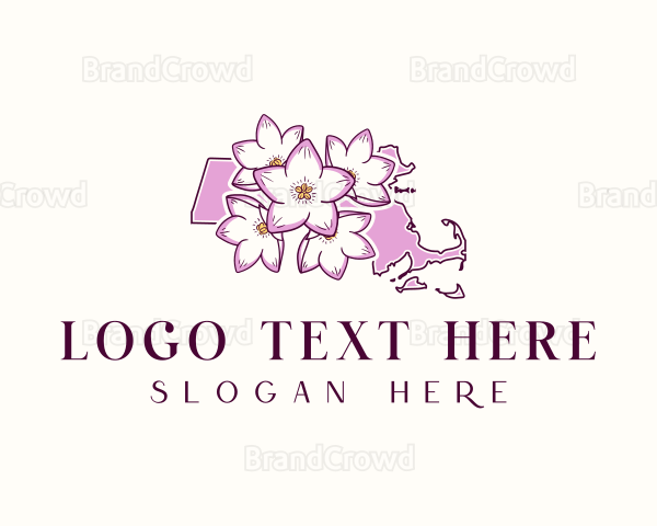 Massachusetts Mayflower Floral Logo