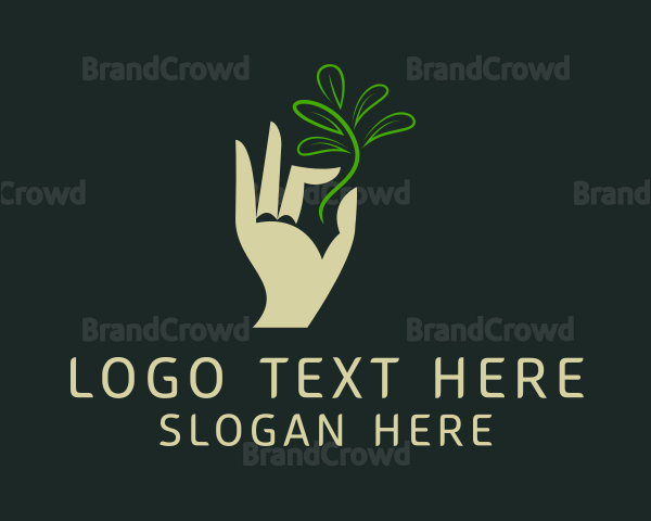 Hand Seedling Plant Logo