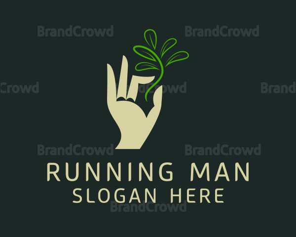 Hand Seedling Plant Logo