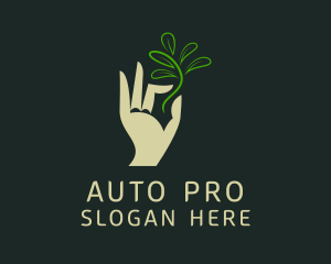 Hand Seedling Plant  Logo