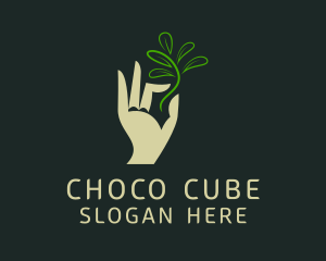 Hand Seedling Plant  Logo