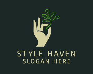 Hand Seedling Plant  Logo