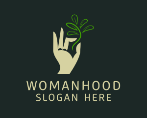 Hand Seedling Plant  Logo