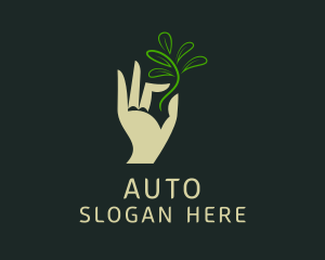 Vegetable - Hand Seedling Plant logo design