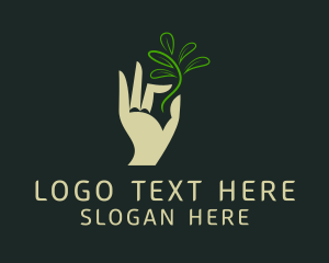 Hand Seedling Plant  Logo
