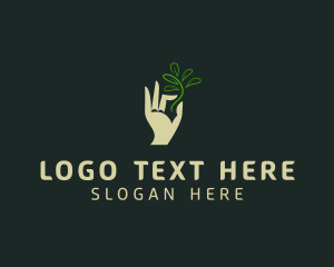 Sustainable - Hand Seedling Plant logo design