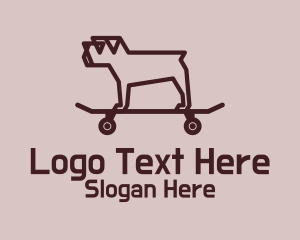 Dog Groomer - Minimalist Pug Skateboard logo design