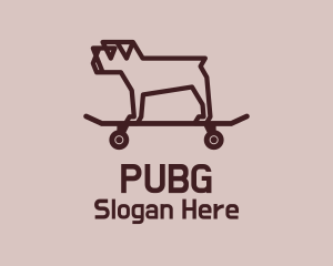 Minimalist Pug Skateboard Logo