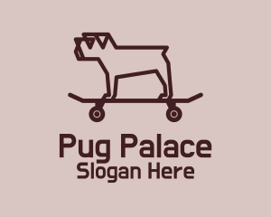 Pug - Minimalist Pug Skateboard logo design