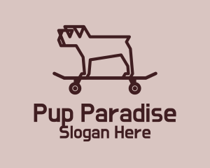 Minimalist Pug Skateboard logo design