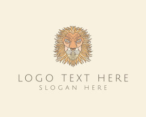 Ancient - Wild Lion Face logo design