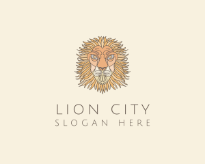 Wild Lion Face logo design