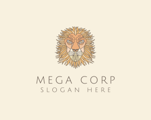 Wild Lion Face logo design