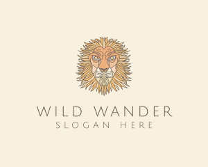 Wild Lion Face logo design