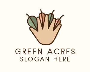 Agricultural - Agriculture Hand Leaves logo design