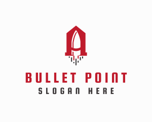 Gun - Gun Bullet Letter A logo design