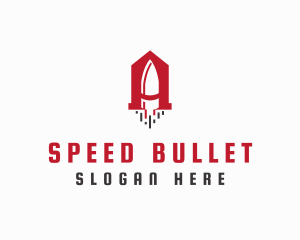 Bullet - Gun Bullet Letter A logo design