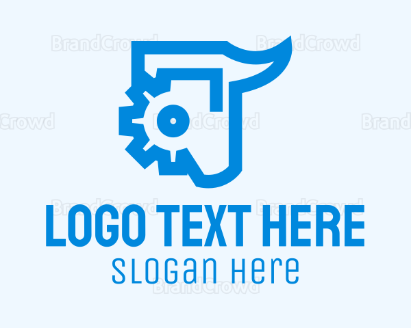 Blue Mechanical Bull Logo