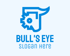 Blue Mechanical Bull  logo design